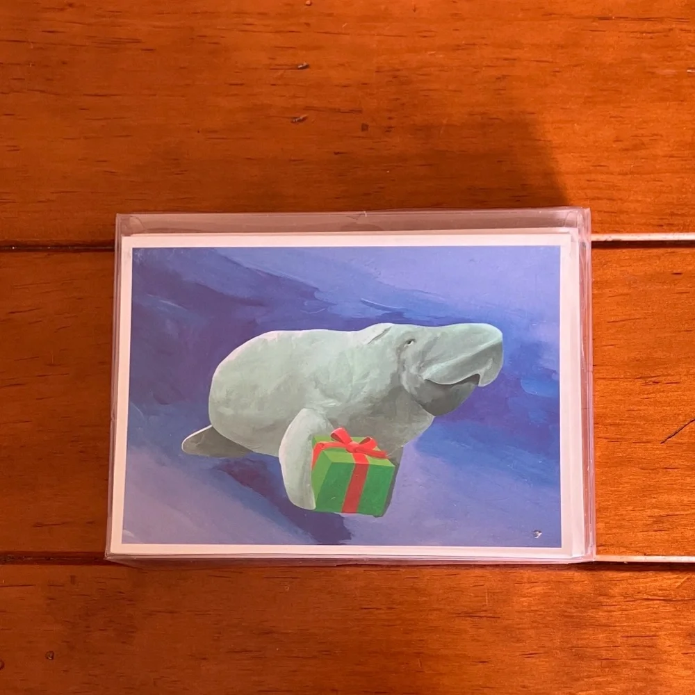 Partially Used Manatee Christmas Holiday Cards